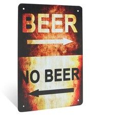 Funny Beer No Beer Metal Sign Man Cave, Garage Dorm Room Decor Home Bar Wall Art