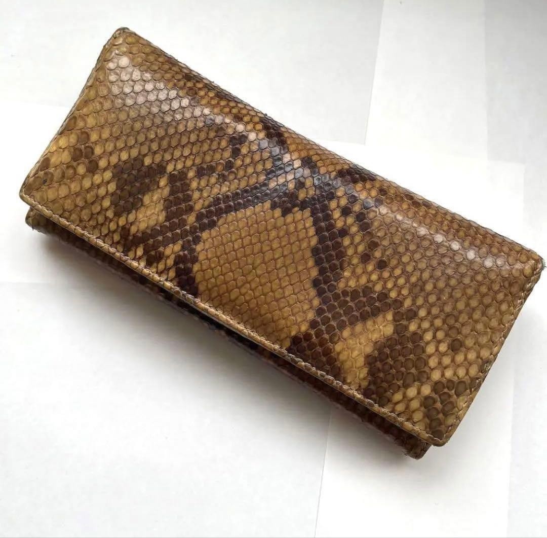 GUCCI Python Long Wallet Exotic Leather  Leather … - image 1