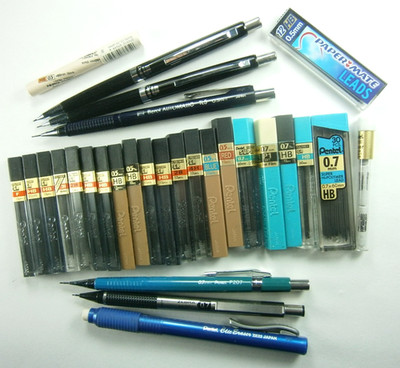 5 Mechanical Automatic Pencils Pentel  Berol Zebra 0.5 0.7 Pencil Leads Erasers