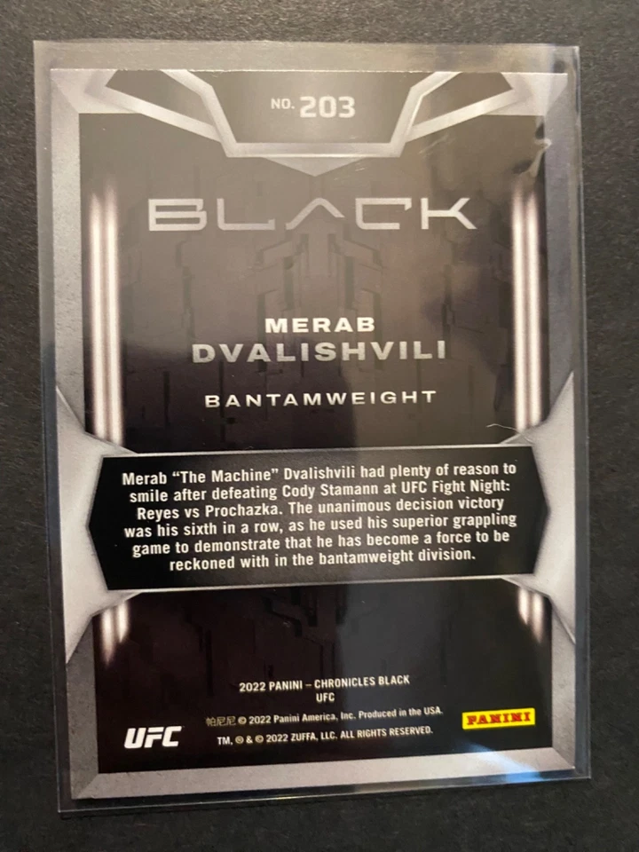 Merab Dvalishvili - 2022 Chronicles Black UFC MMA Card #203 - Image 2 of 2