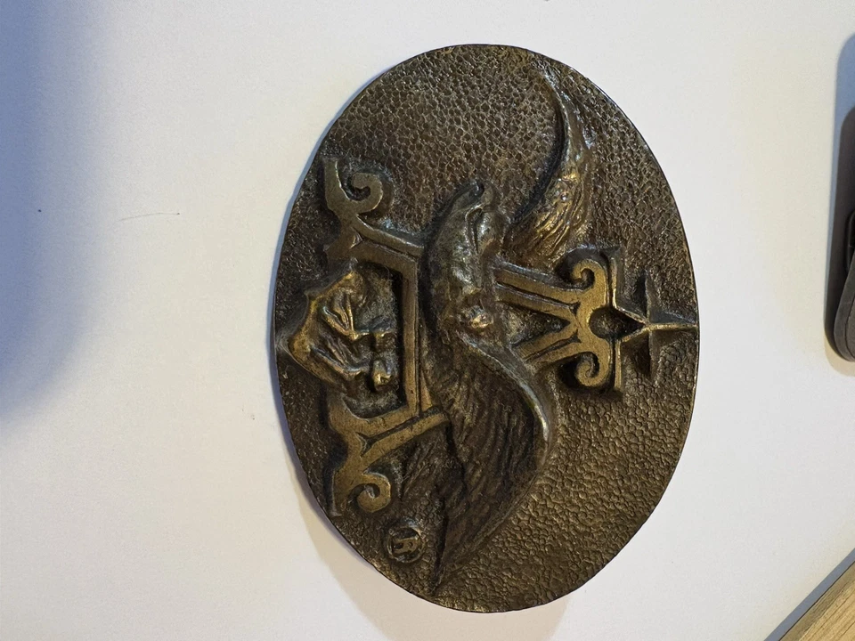 Vintage Solid Brass Anheuser Busch Eagle  Belt Buckle P168 Bergamot Vintage - Image 3 of 4