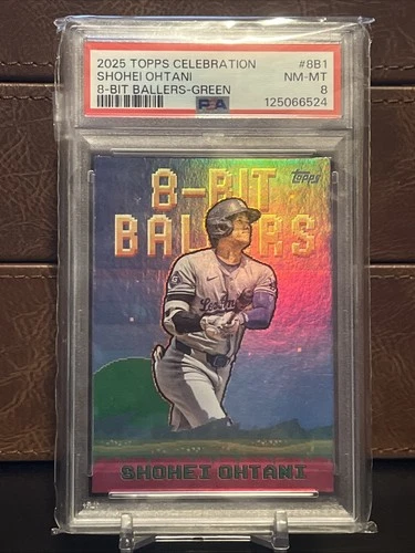 2025 Topps Celebration Shohei Ohtani 8-bit Ballers Green /99 LA Dodgers PSA 8