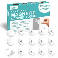Magnetic Cabinet Locks for Baby Proofing - Easy Install Child Safety Latches 12