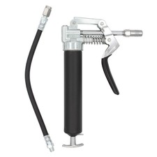 Heavy Duty Mini Grease Gun Pistol Grip Pipe Hose Black Silver