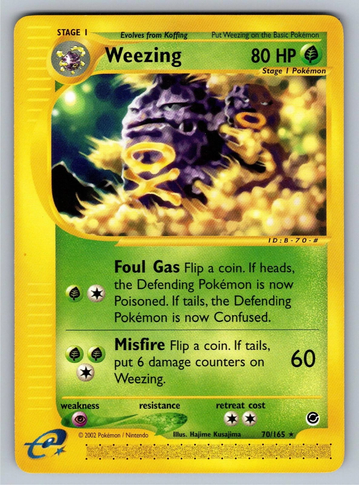 Weezing 70/165 Rare Expedition Base Set Pokemon Near Mint