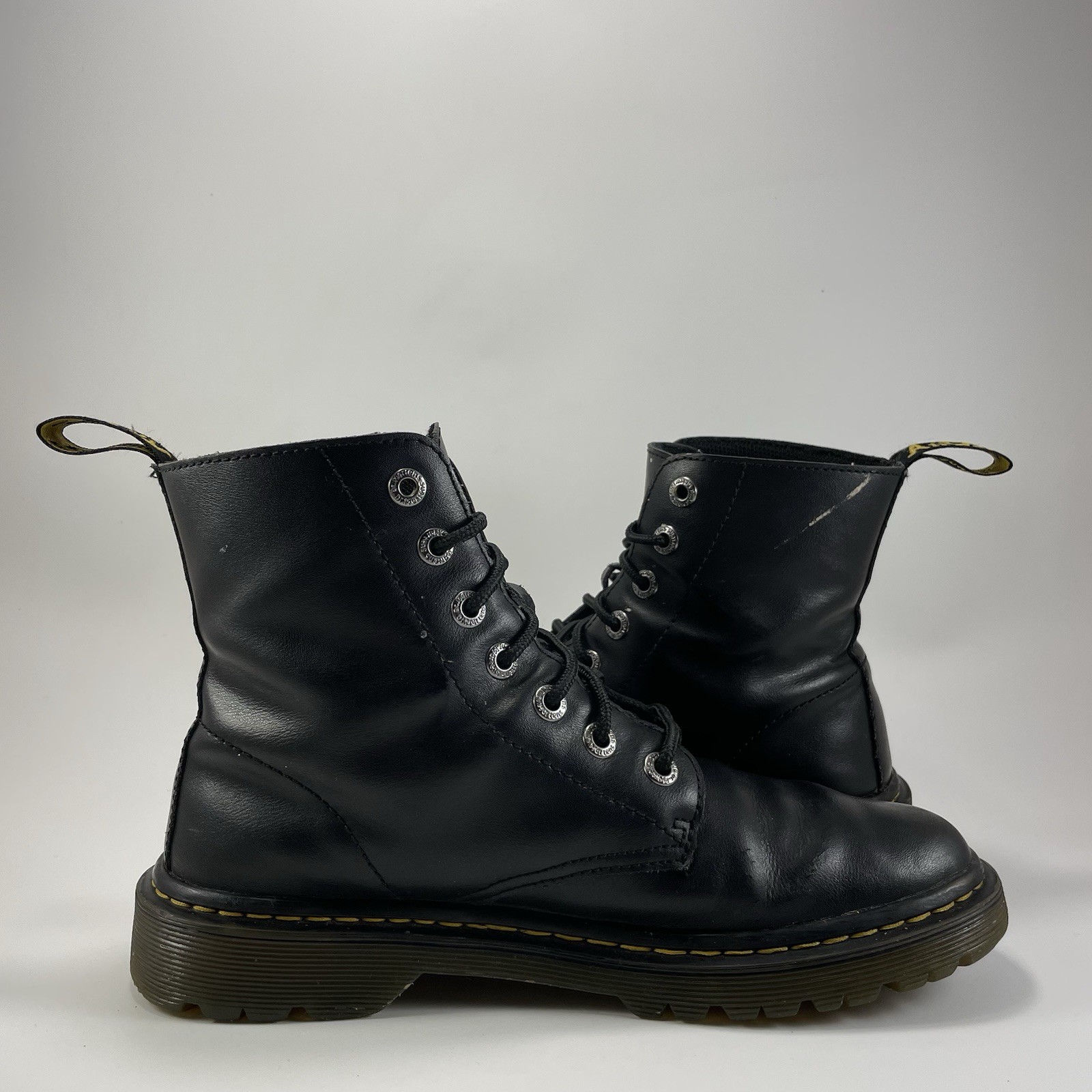 Dr. Doc Martens Luana Combat Boots Womens Size 9 Black Leather 7-Eye thumbnail 4