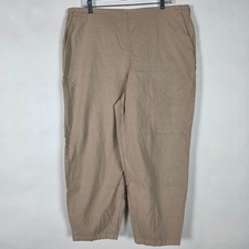 Eileen Fisher Organic Cotton Hemp Blend Distressed Womens XL Beige Pants