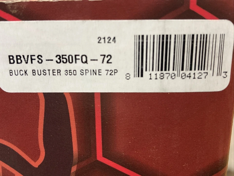 QTY 6 VICTORY BBVFS-350FQ BUCK BUSTER 350 SPINE 72P CARBON ARROW RED &WHITE VANE - Image 3 of 4