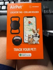 AirPet Locator Tag Holder Pet Tracker Black Lightweight Apple Find My Pet Safety