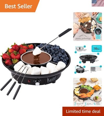 Electric Fondue Pot Set - Chocolate Fondue Kit - Temperature Control, Detacha...