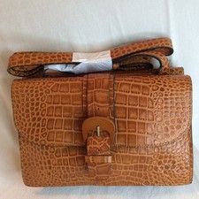 PATRICIA NASH Distressed Vintage Croc Tauriana Crossbody Organizer Bag NEW
