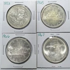 1958 1965 1966 1967 Lot Of 4 Canada Silver Dollars
