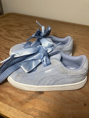 Puma Children's Kids US Size 10 Athletic Shoes Blue Suede