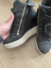 Ash  Black High Top Wedge Trainers Size 5