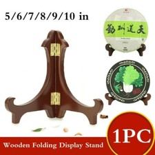 Wooden Easel Folding Display Stand Rack for Plate Photo Frames Mahogany
