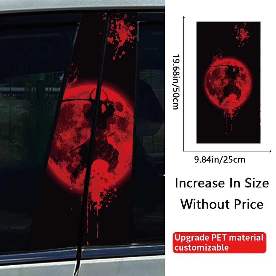 Pegatina de estilo de modificación de poste de puerta de coche JDM Samurai 2 piezas para Toyota Honda Foto 2 de 4