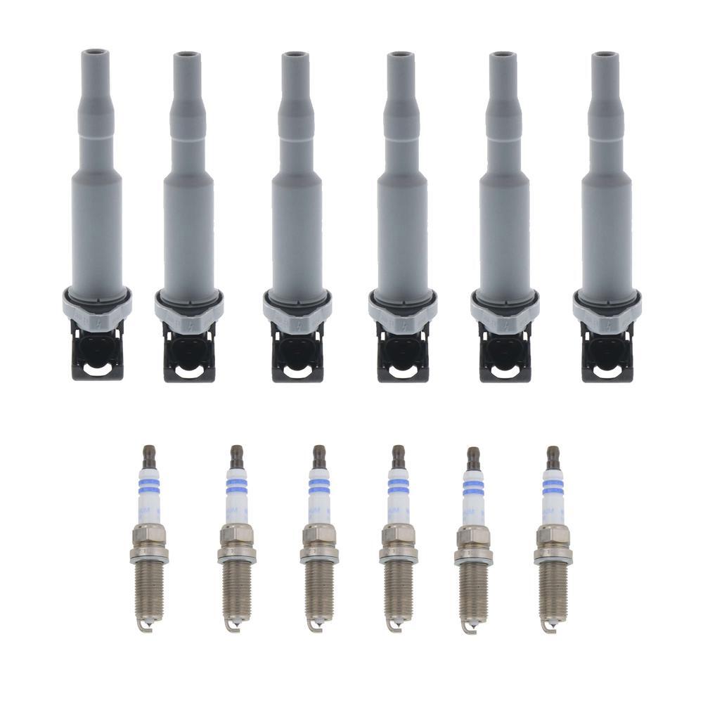 Bosch Set of 6 Ignition Coils 6 Wire Double Platinum Spark Plugs For E85 E86 E90