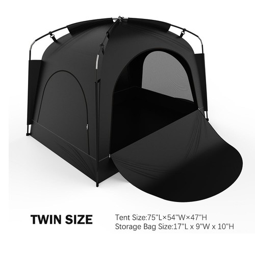 Tienda cama fácil de configurar espacio de privacidad para dormir toldo interior apagón transpirable - Imagen 12 de 12