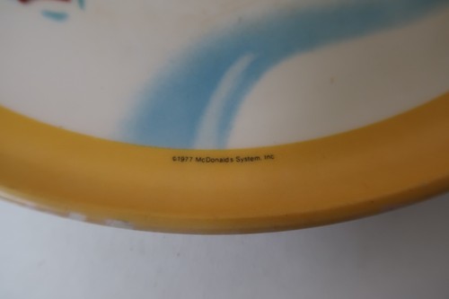 Vtg McDonald's 1977 Ronald Hamburglar Sheriff Big Mac Share Grin Melamine Plate - Picture 3 of 11