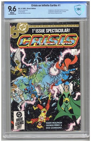 Crisis On Infinite Earths  # 1   CBCS   9.6   NM+   White pgs  4/85  1st App. of