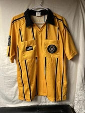 US Soccer Federation Yellow Referee Shirt by Official Sports, Medium SS, EUC