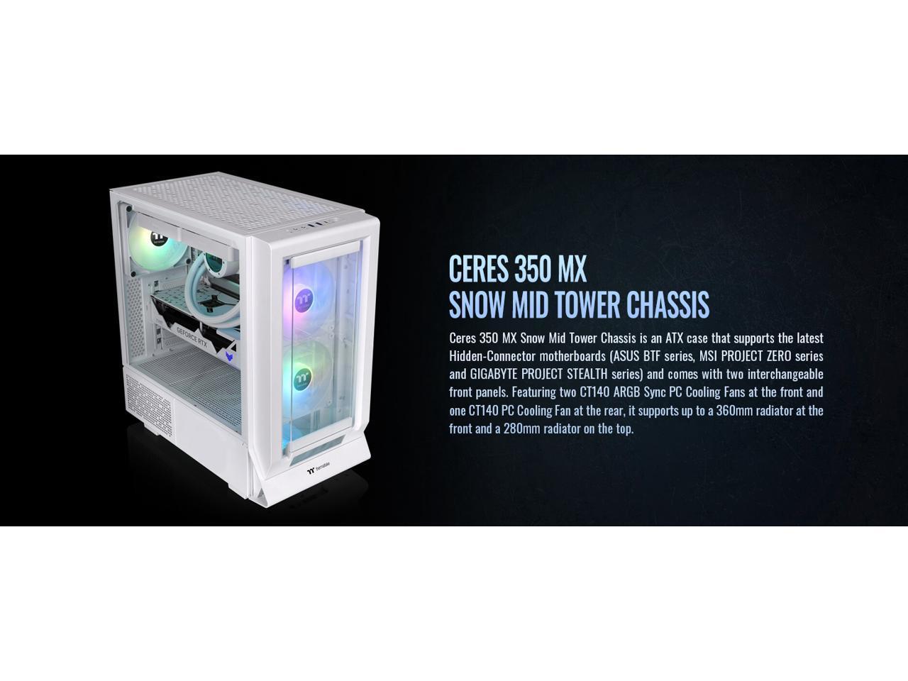 Корпус Thermaltake Ceres 350 MX Snow Mid Tower ATX 3 предустановленных вентилятора ARGB Snow