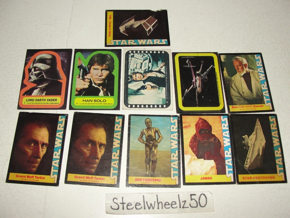 Star Wars 207 Trading Card Lot 1977 Low Grade Stickers Wonder Bread Blue Yellow - Image 2 of 4