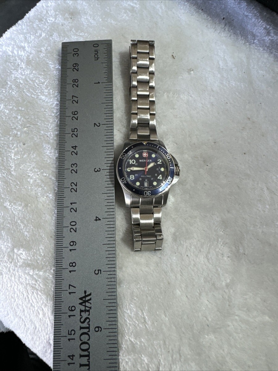 Wenger Swiss 7246X/T Date Silver Blue Dial Women display picture 1