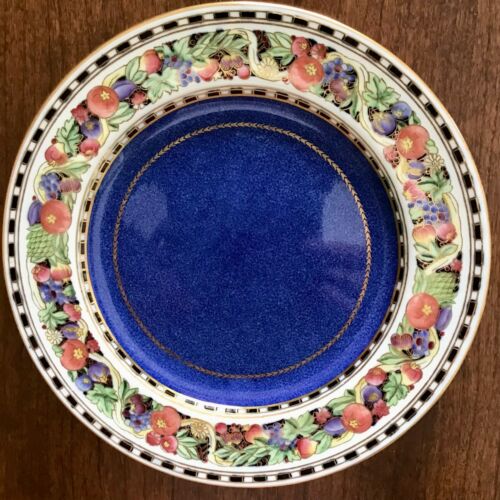 Wedgewood blau Mitte Obst Rand Goldrand Salatteller (8 1/2 Zoll) - Bild 1 von 6
