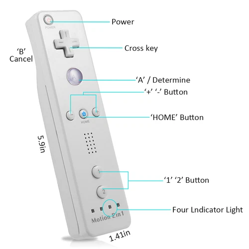 Built in Motion Plus Remote Controller &Nunchuck for Nintendo Wii /Wii U Console