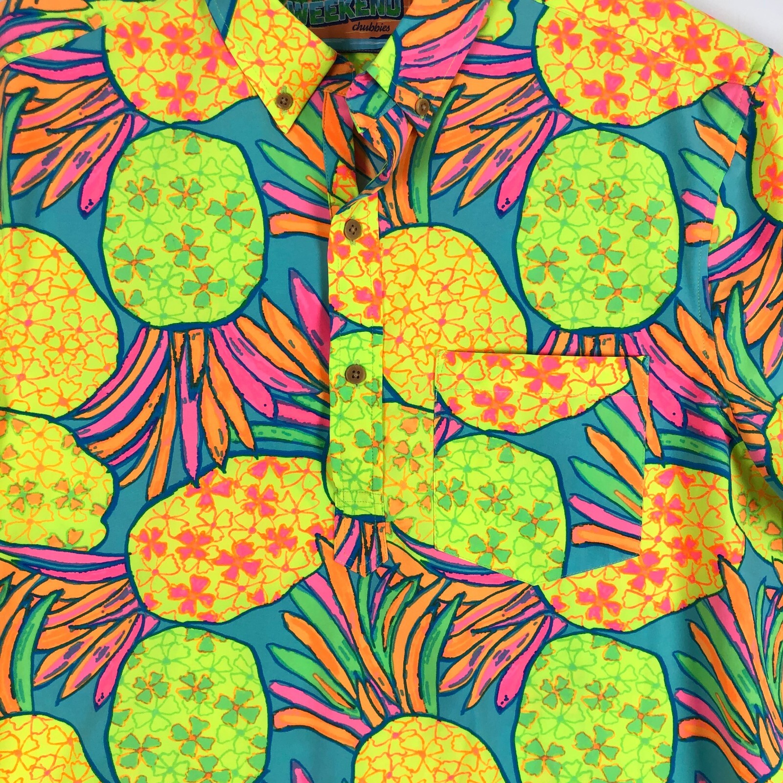 Chubbies Weekend Pineapple Button Down Polo Stret… - image 3