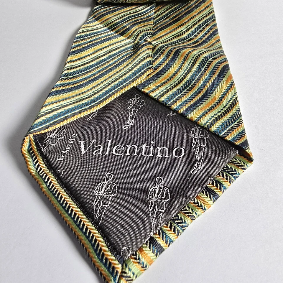 Corbata a rayas Valentino para hombre 100 % poliéster Foto 4 de 4