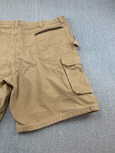 Wrangler Workwear Cargo Shorts Mens 44X10 Brown Relaxed Strong Canvas Heavy Duty - Picture 6 of 15