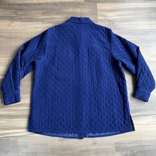 Talbots Woman Stretch Quilted Jacket Button Down Shacket Blue 1X - Picture 6 of 13