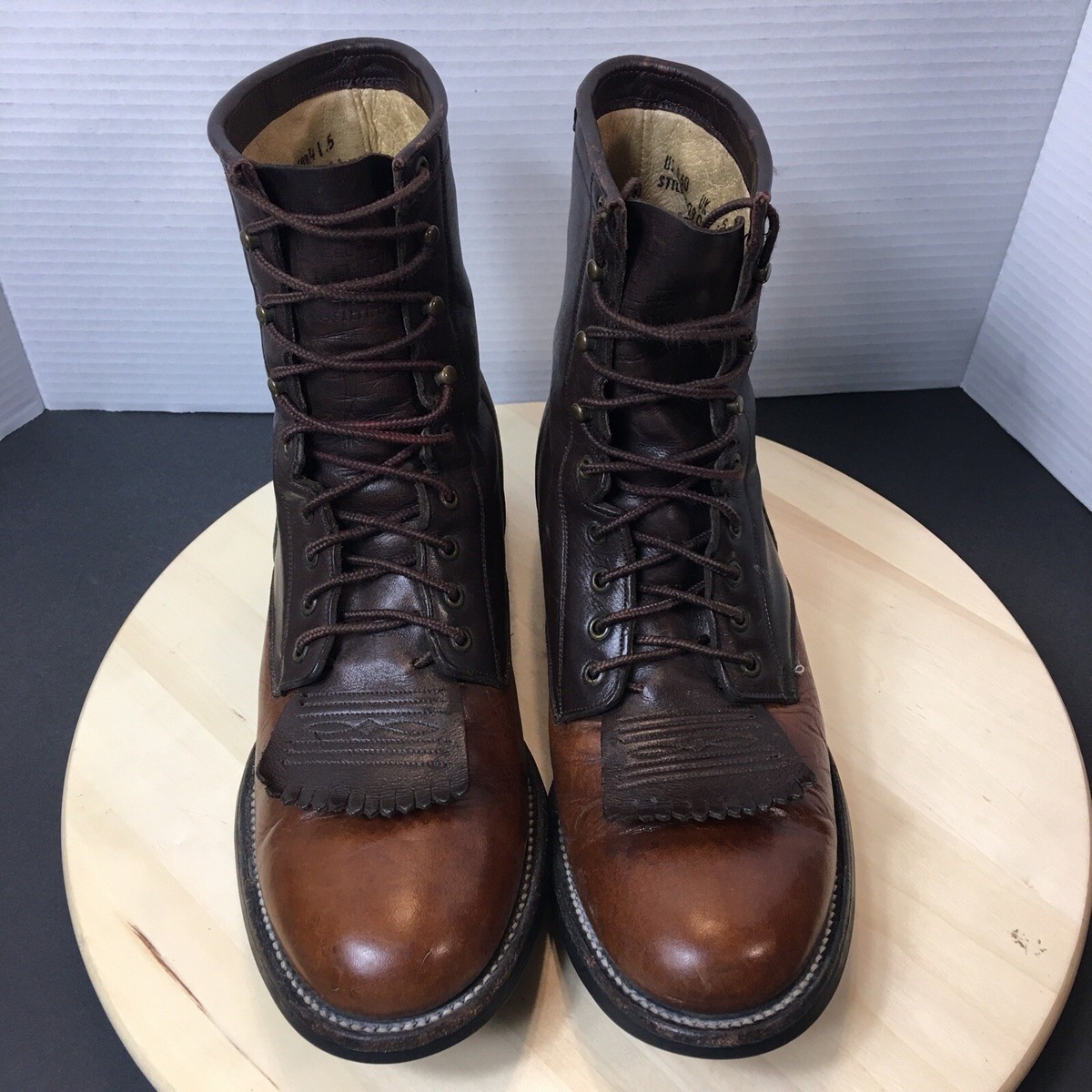 Ariat Polished Bay Pro Lacer Brown Leather Boots Men display picture 3