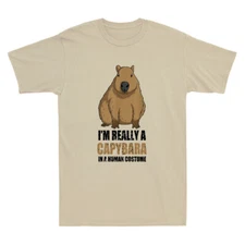 Capybara I'm Really A Capybara In A Human Costume Funny Meme Retro Men's T-Shirt