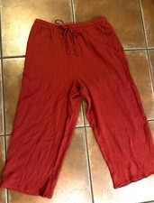 JESSICA SIMPSON WOMENS GAUZE WIDE LEG ANKLE PANTS REDBROWNISH AND BLACK