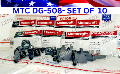 10 Pc DG508 Curved Ignition Coil Pack for Ford 6.8L V10 Heavy Duty 8W7E-12A366AA - Picture 4 of 6