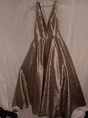 Gold Madison James Prom Dress Sz 16 M,NWT | eBay