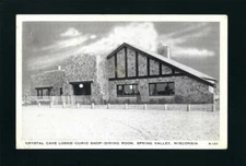 Spring Valley Wisconsin WI 1940s Crystal Cave Native Stone Faced Lodge Building