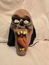 1995 Paper Magic Screaming Skull Latex Rubber Halloween Mask Hologram Eyes