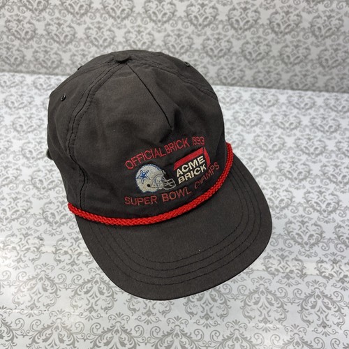 Dallas Cowboys Official Brick 1993 Acme Brik Super Bowl Champs Rope Cord Hat Cap - Picture 14 of 19