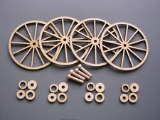 Laser-cut Wagon or Cannon Wheels - 3, 3 , or 4" Baltic Birch hubs axle pegs