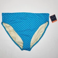NWT Lands End Swim Bikini Bottom Womens Size 18 Blue Beach Living Separates NEW