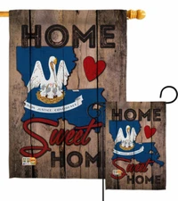 State Louisiana Home Sweet Garden Flag Americana States Gift Yard House Banner