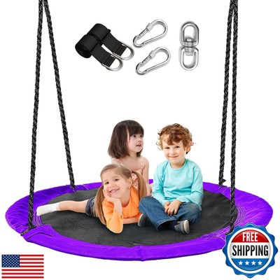 43 inch Saucer Tree Swing for Kids,Durable Textilene Round Swing Heavy Duty, 