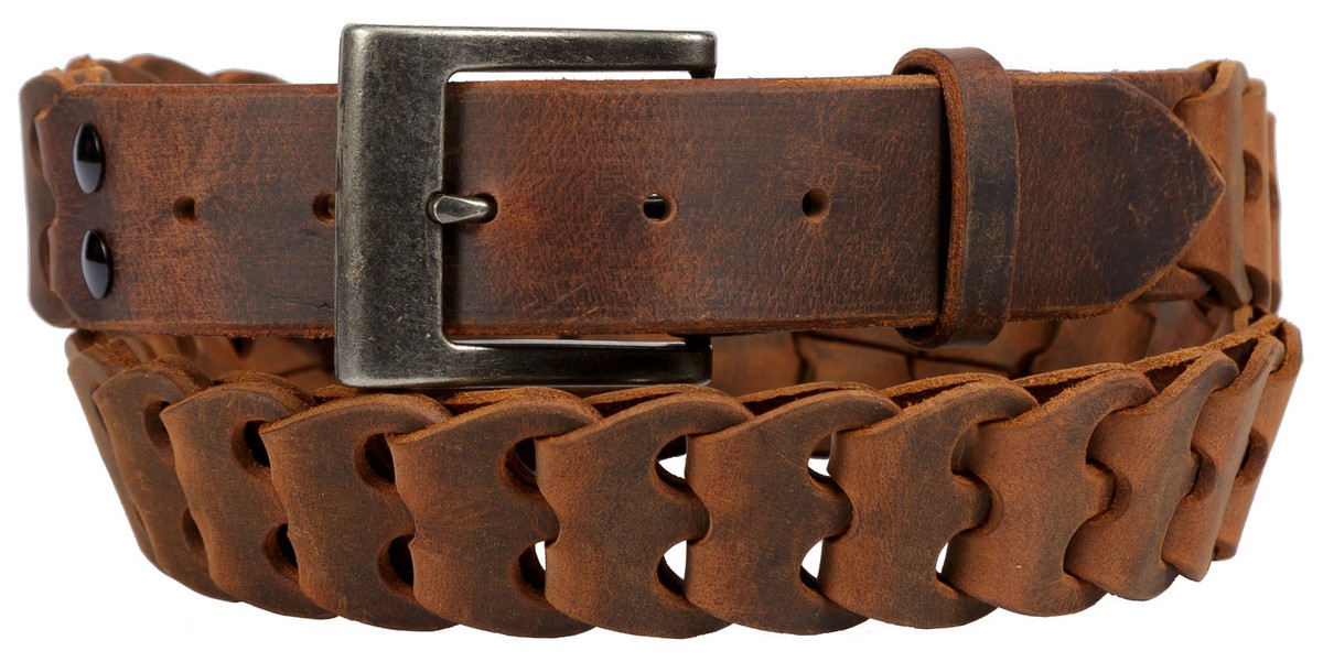 LEATHER LINK BELT - Totally Unique & Adjustable Comfort Fit