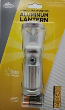CASCADE MOUNTAIN TECH LTG-ML-AL-GY-1PK-R COMPACT ALUMINUM LANTERN