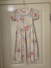 Vtg Ruth of Carolina Size 7 Girls Easter Tea-length Dress Pastel Floral