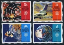 Cocos Isls 162-165,MNH. Communications 1983.Radio,Air service,Satellite,Airmail.